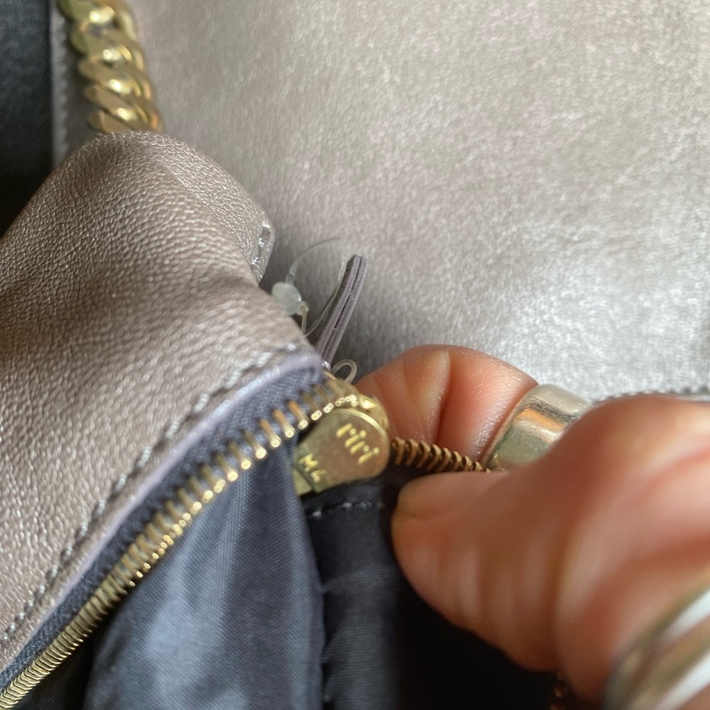 Y2K Lanvin Paris Carry Me black metallic brown Leather Chain-Accent Tote Bag - Picture 14 of 16
